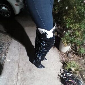 Real suede bedazzled boots